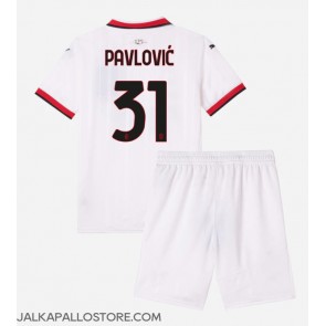 AC Milan Strahinja Pavlovic #31 Vieraspaita Lapsille 2024-25 Lyhythihainen (+ shortsit)